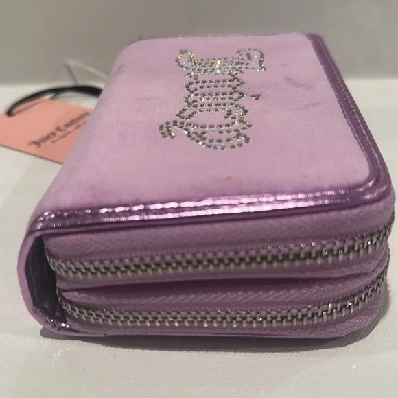 NWT Juicy Couture String of Pearl Double Zip Around Medium wallet. - Picture 7 of 10